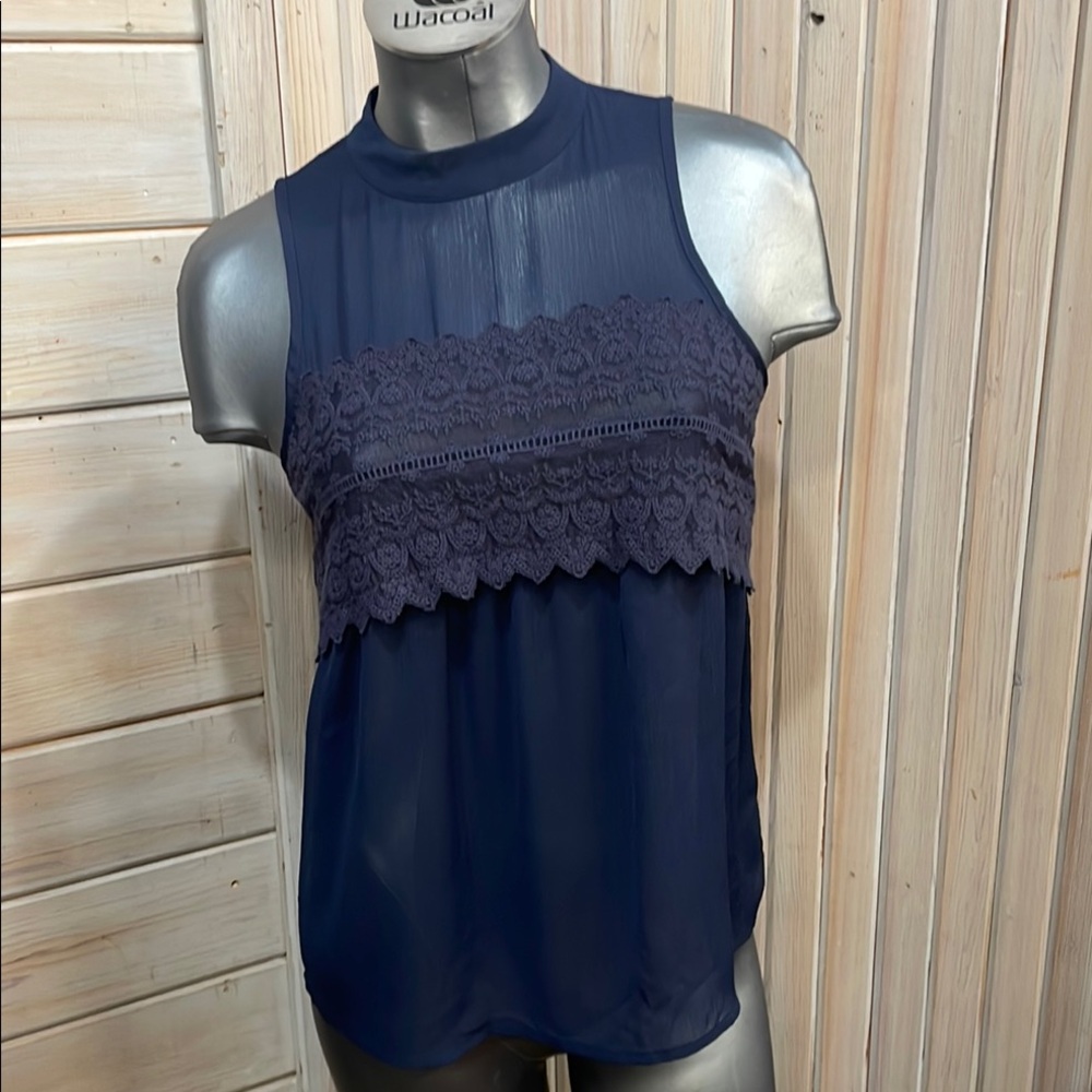 Maurices Blue Embellished Cropped Blouse